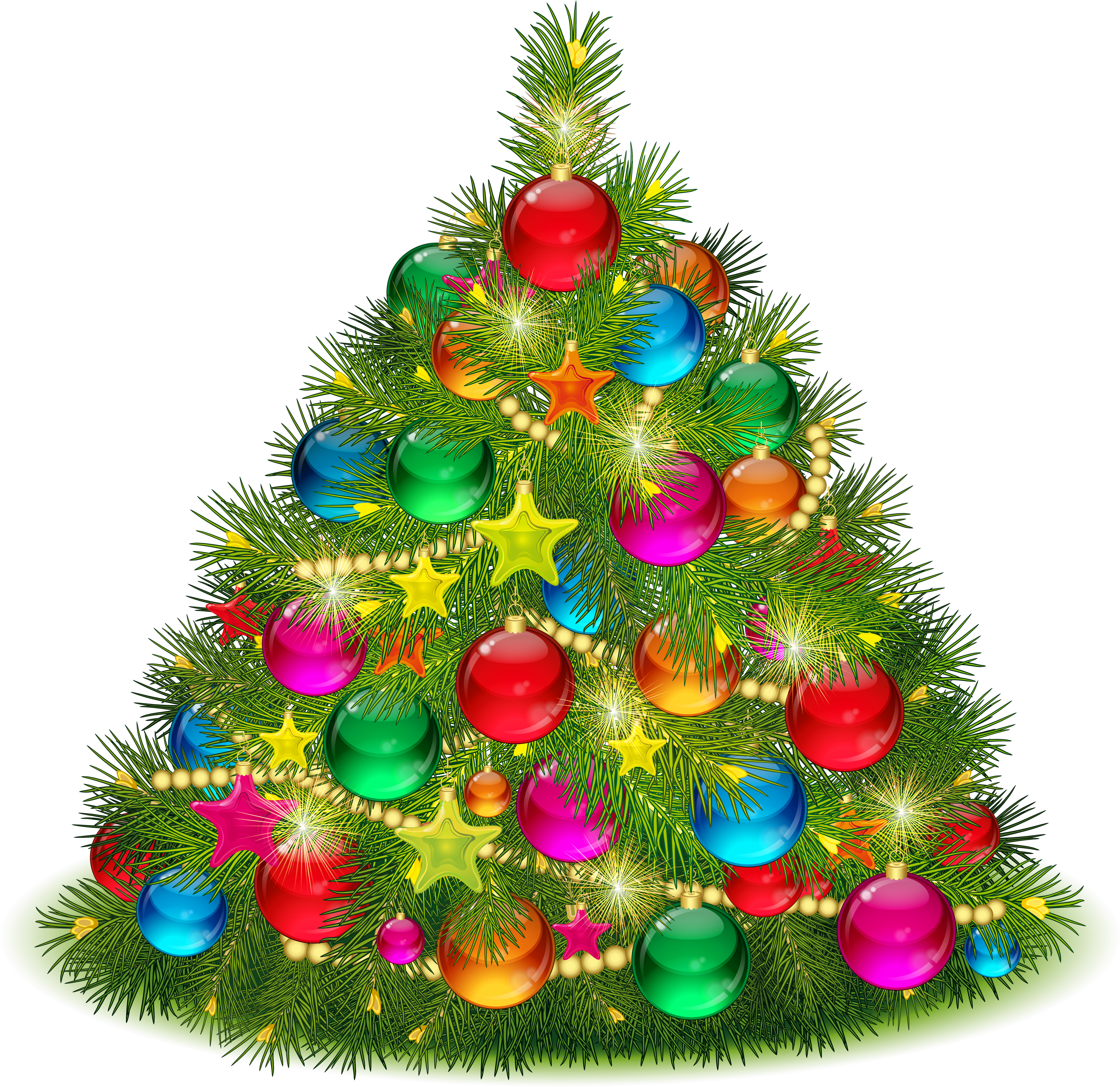 Large Transparent Decorated Christmas Tree Png Clipart - Christmas Tree Transparent Clip Art (4000x3856)