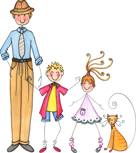 Clip Art - Dibujos Familia Palitos (443x500)