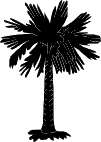 Leaning Palm Tree Clipart - Flag Of South Carolina (426x599)