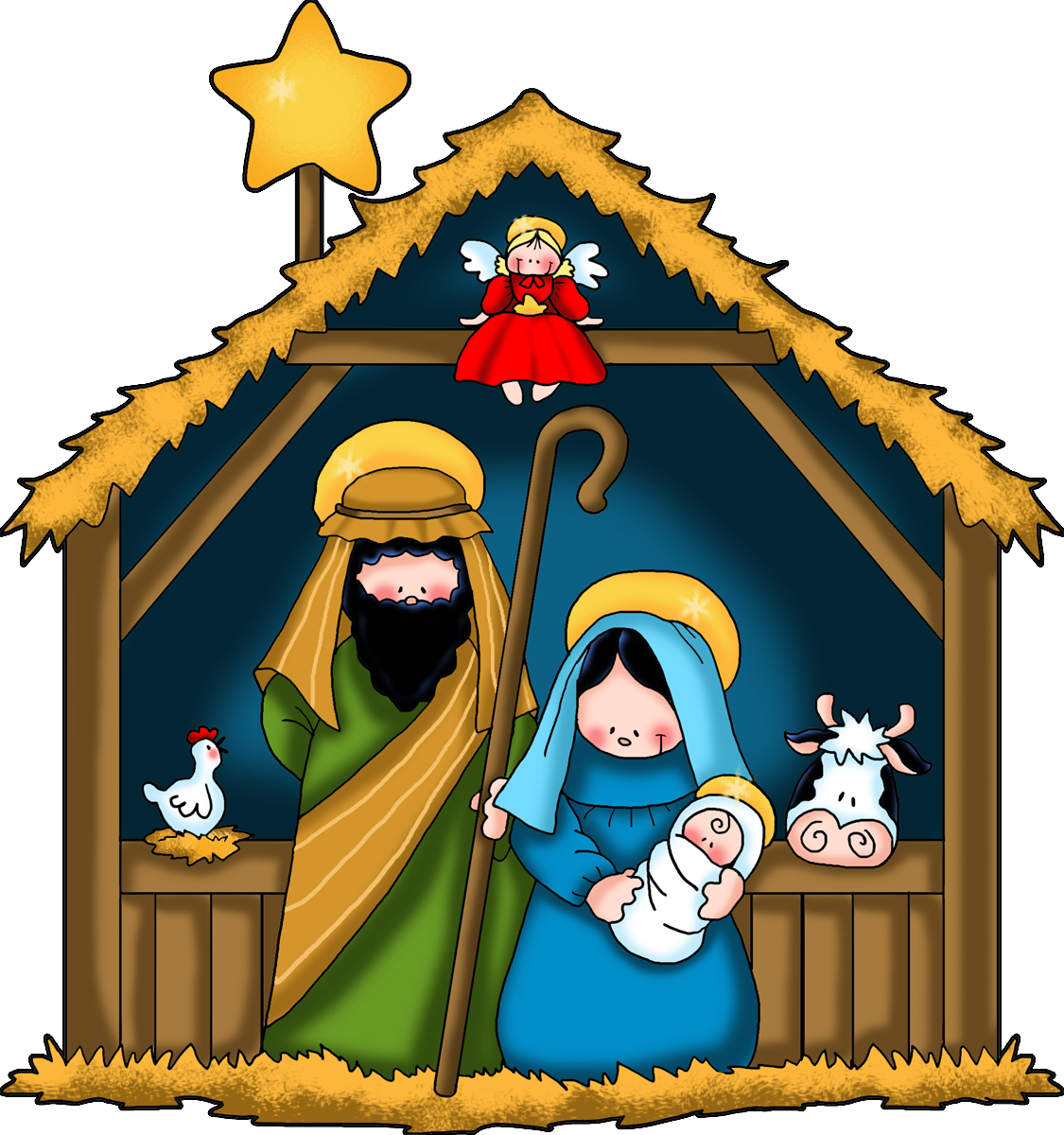Nativity Scene Clipart New Calendar Template Site - Mensajes De Navidad Con Pesebres (1125x1200)
