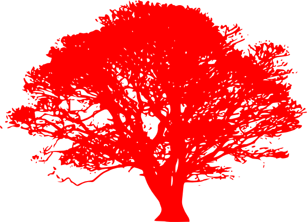 Red Oak Sillhoute Clip Art At Clker - Oak Tree Clip Art Black And White (600x434)