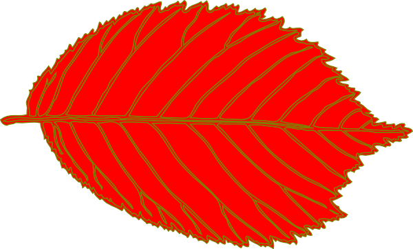 Red Leaf Clipart - Brown Leaf Clip Art (600x361)