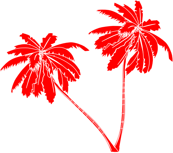 Red Palm Tree Clip Art (600x530)