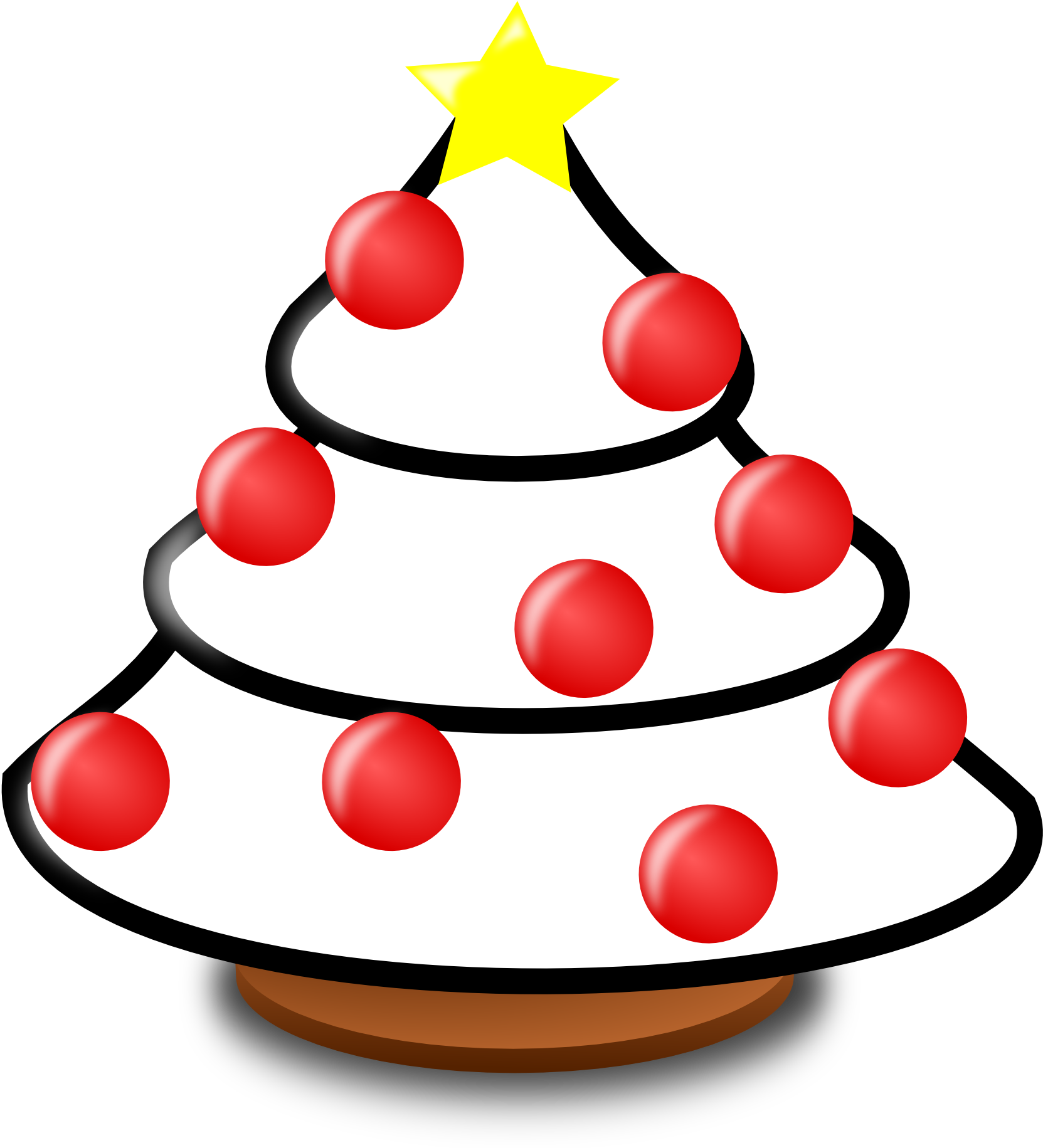 Xmas Christmas Tree 74 Black White Line Art Coloring - Christmas Tree (1979x1979)