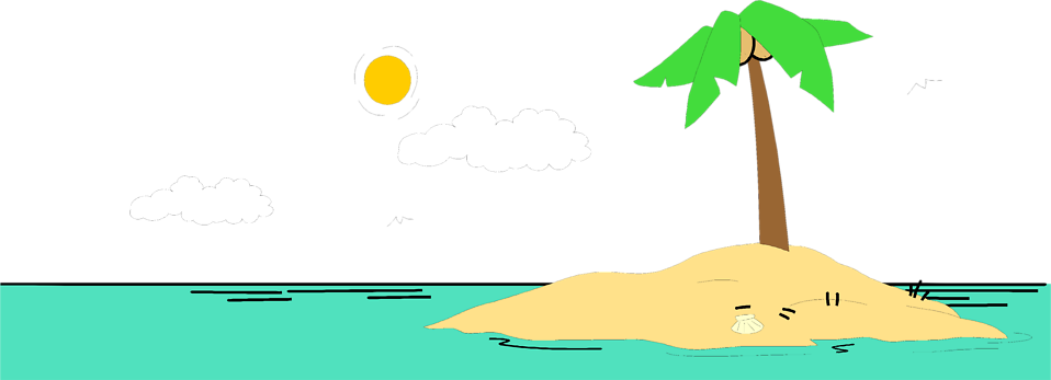 Island Clipart - Clip Art Desert Island (958x347)