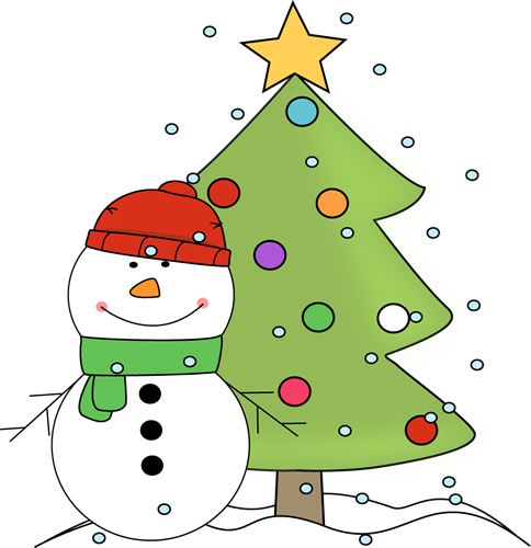 Xmas Tree Clip Art Christmas Tree Clipart Black And - Christmas Tree With Snowman (484x500)