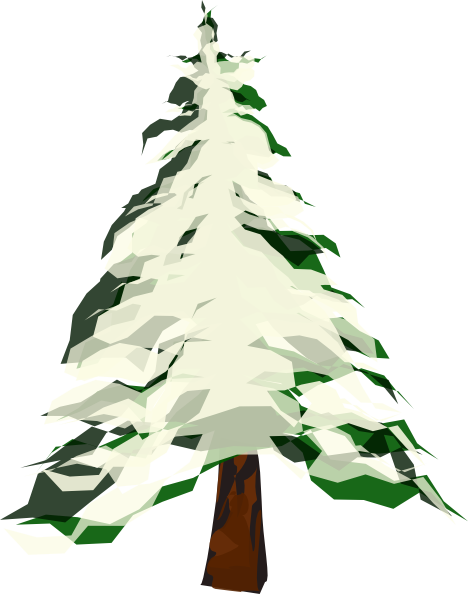 Tree With Snow Clip Art - Snow Tree Vector Png (631x800)
