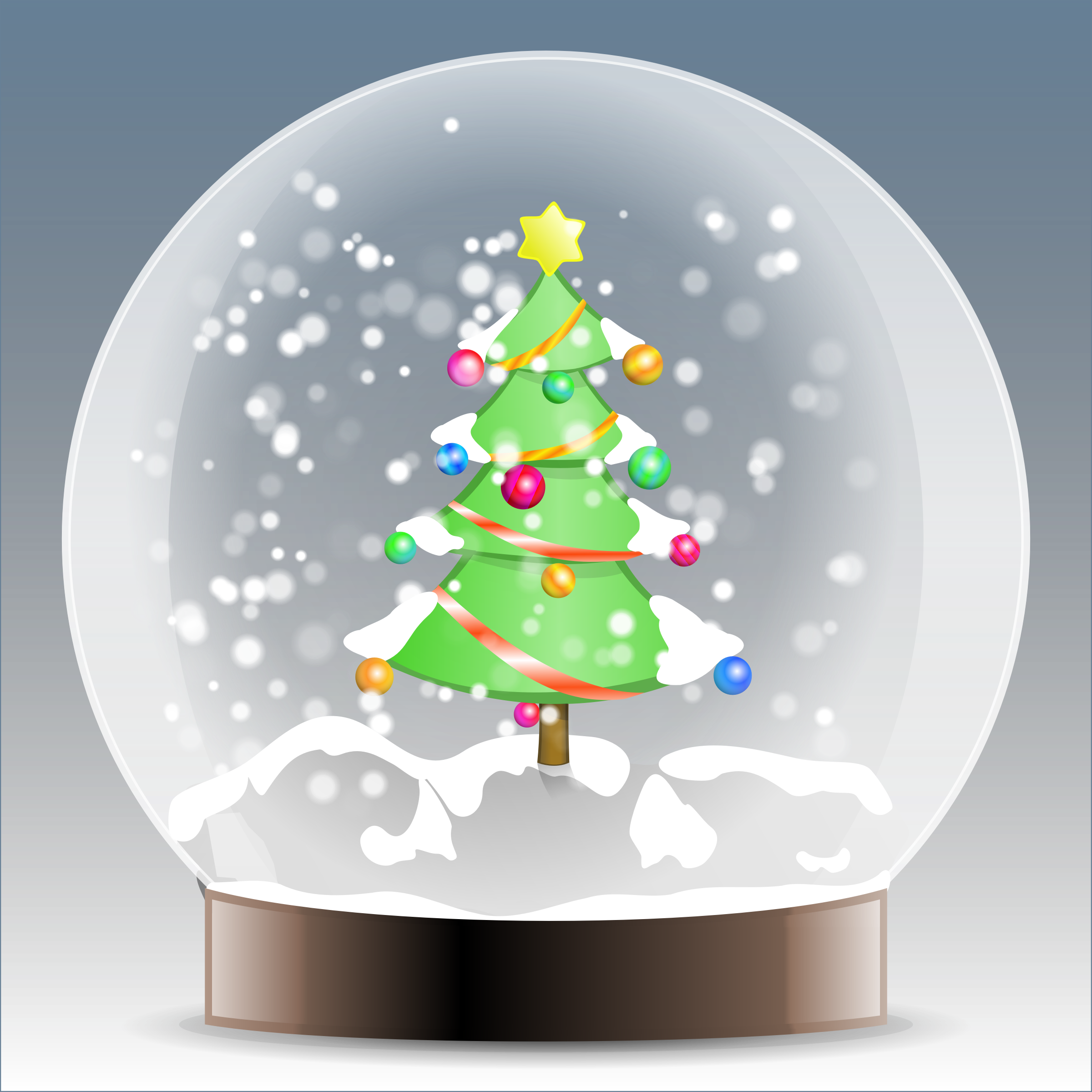 Christmas - Christmas Tree In A Snow Globe (2400x2400)