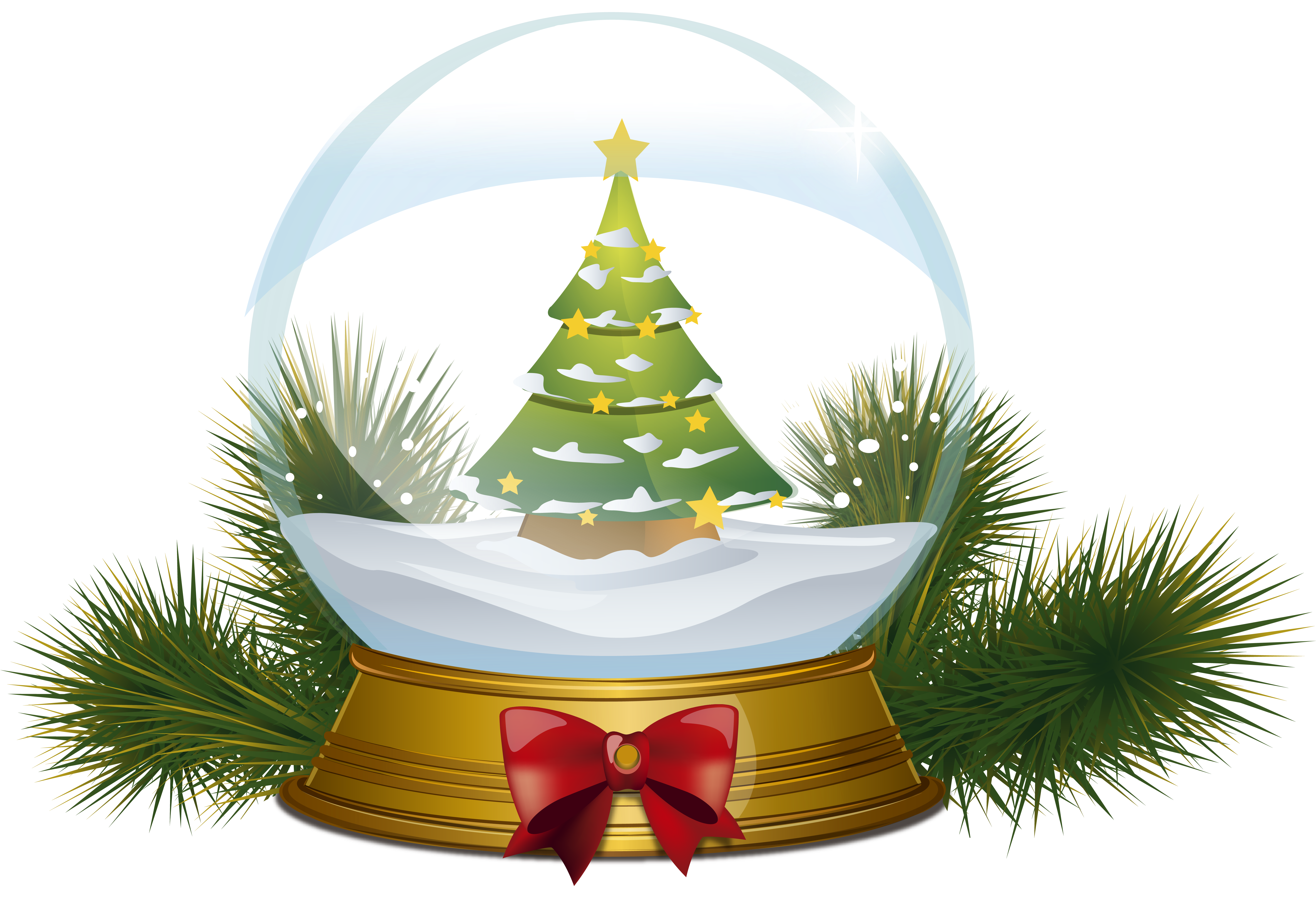 Christmas Tree Snowglobe Png Clipart Image - Christmas Snow Globe Clipart (6072x4310)