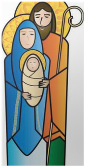 Christmas Religious Nativity Scene, Holy Family Abstract - Illustration (400x400)