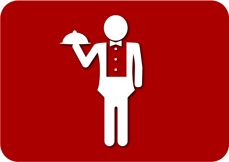 Butler - Waiter White Icon Png (825x510)