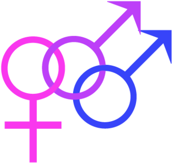 Kosmos - Lesbian Symbol Png (410x417)