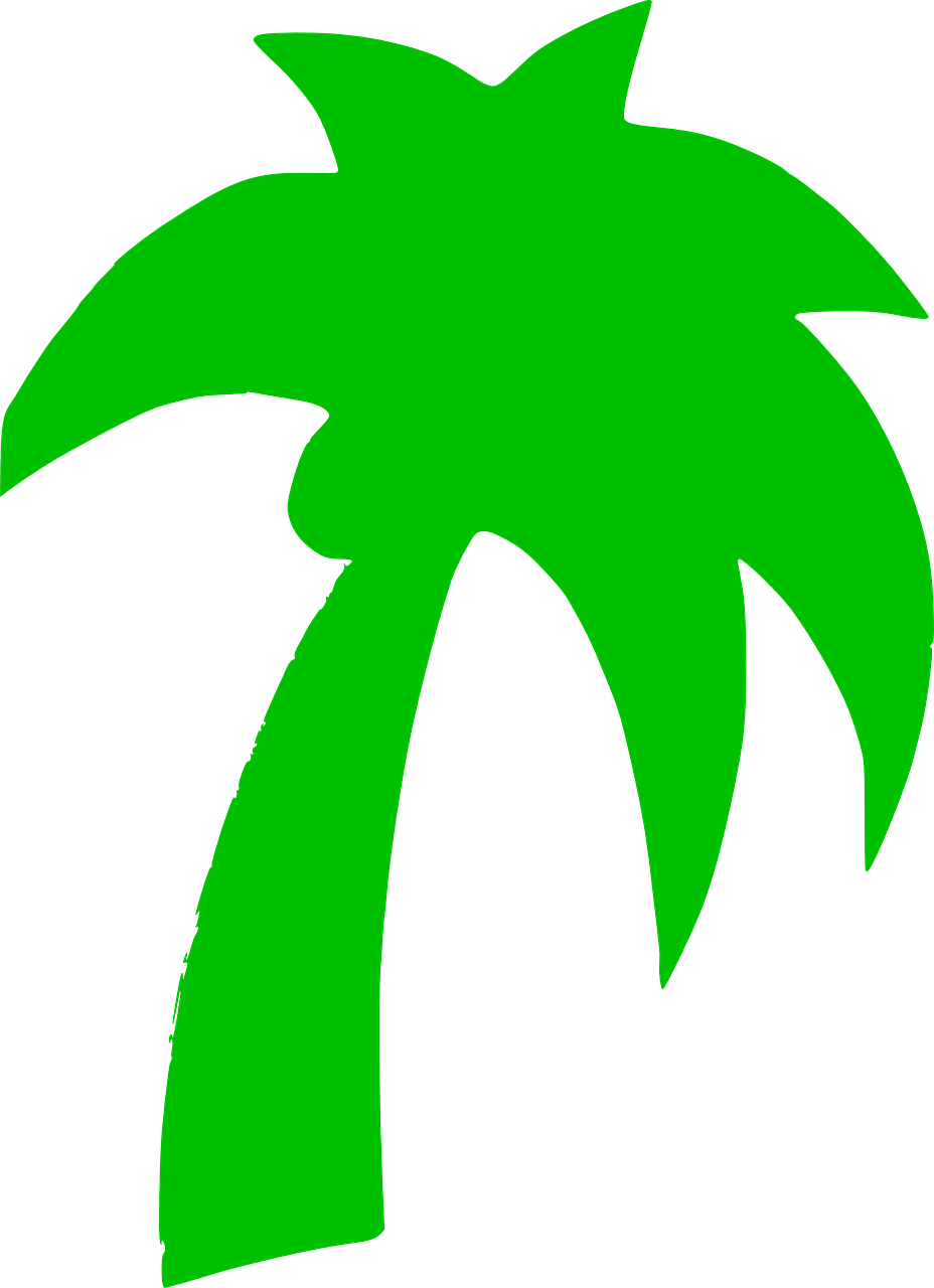 Palm Tree Silhouette Coconut Png Image - Palm Tree Clip Art (928x1280)