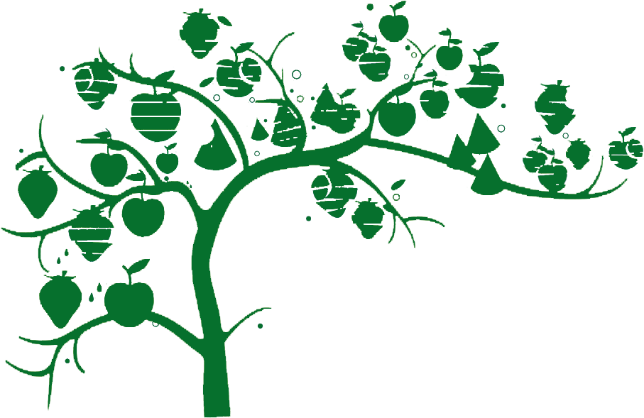 Apple Tree Laden With Green Silhouette - Apple Tree Laden With Green Silhouette (1000x1000)