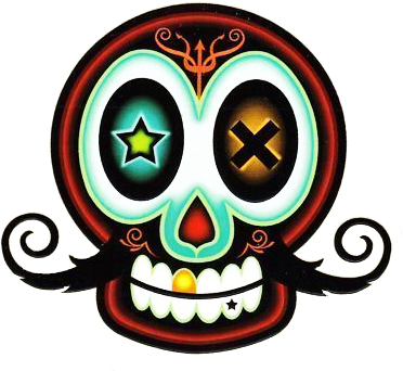 Mexican Skull Art - Bobber Decals (372x342)