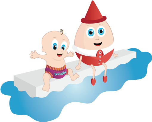 Baby Swimming Lessons Humpty Paula Dagnall 2018 01 - Cartoon (562x459)