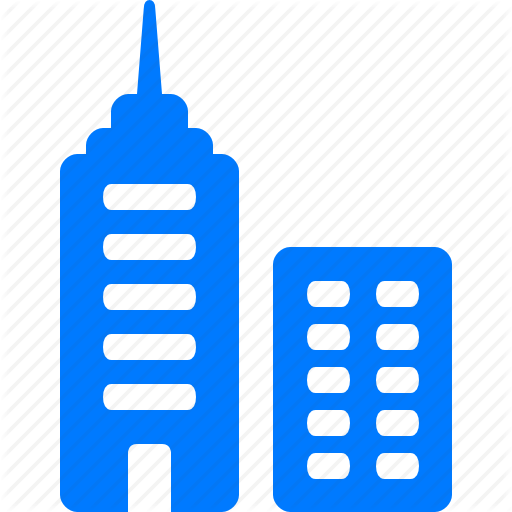 Business Building Icon - Building Icon Blue (512x512)