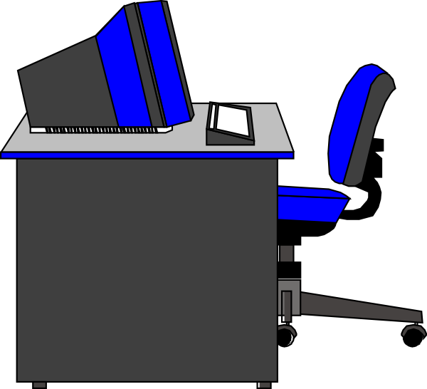 Office Desk Clipart - Computer Desk Clipart (600x546)