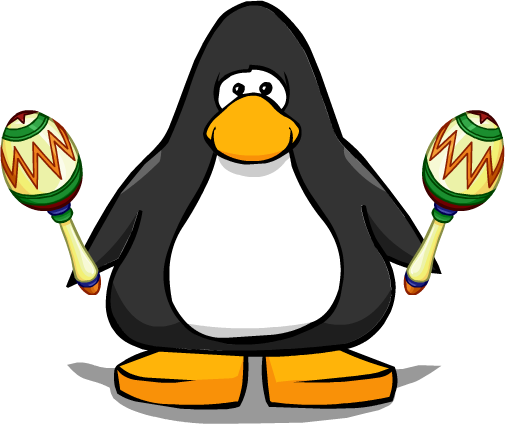 Mexican Maracas Pc - Penguin With A Horn (505x424)