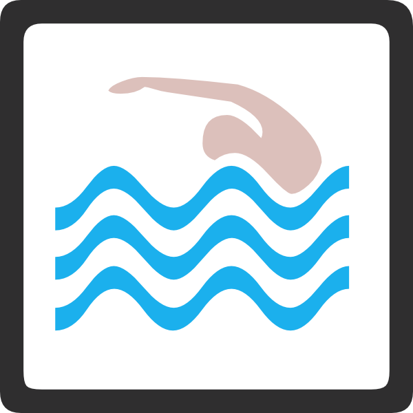 Swimming Pool Symbol Clip Art At Clker - Simbolo De Una Piscina (600x600)