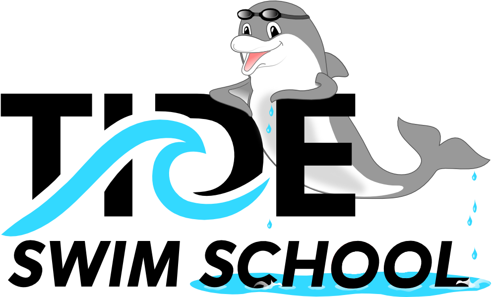 Logo Tide Swim School W Dolphin Transparent - Portable Network Graphics (1002x598)