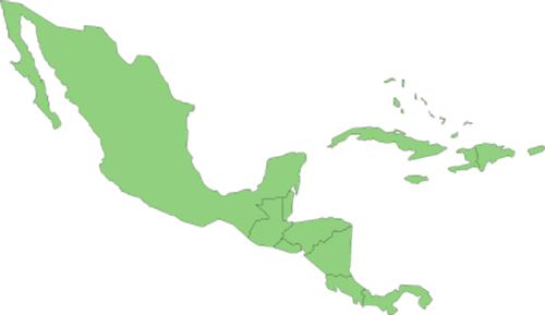 Click Region To View Regional Manager - Mexico And Central America Map Png (500x289)