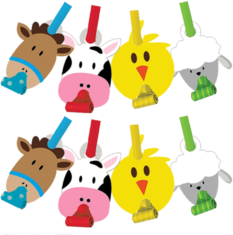 Farmhouse Fun Party Blowers - Creative Converting Bb025506 Farmhouse Blowouts 8 Pack (479x480)