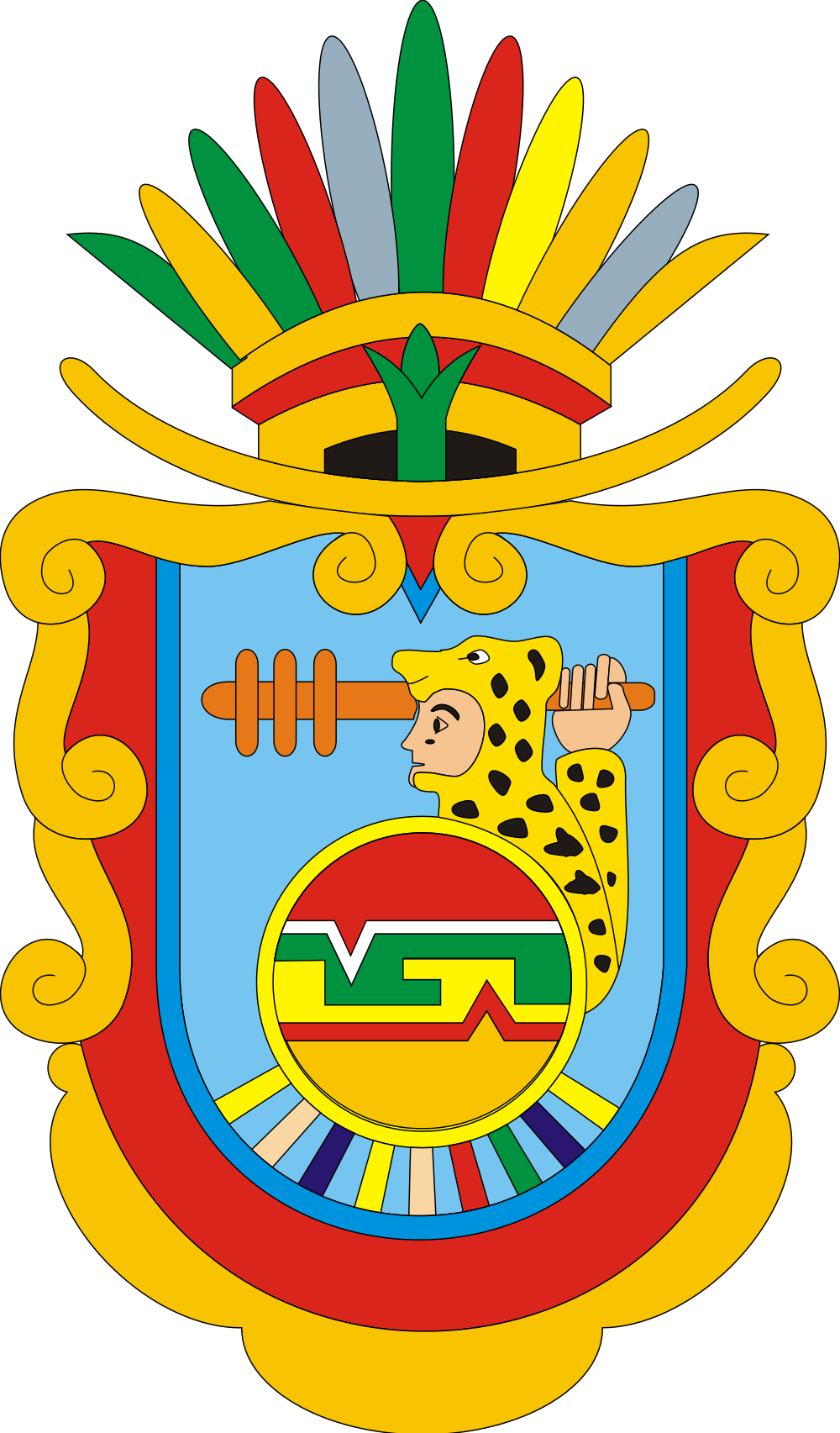 Coat Of Arms Of Guerrero, Mexico - Flag: State Of Guerrero (2000x3410)