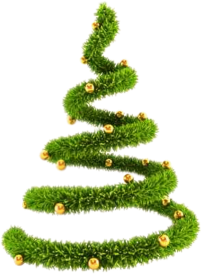 Swirl Christmas Tree Clip Art - Tree For New Year Drawing (332x434)