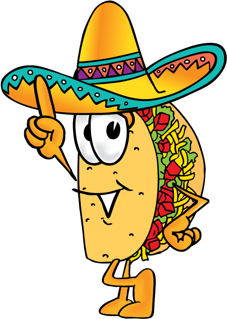 Taco Borracho - Taco Png Clipart Funny (612x792)