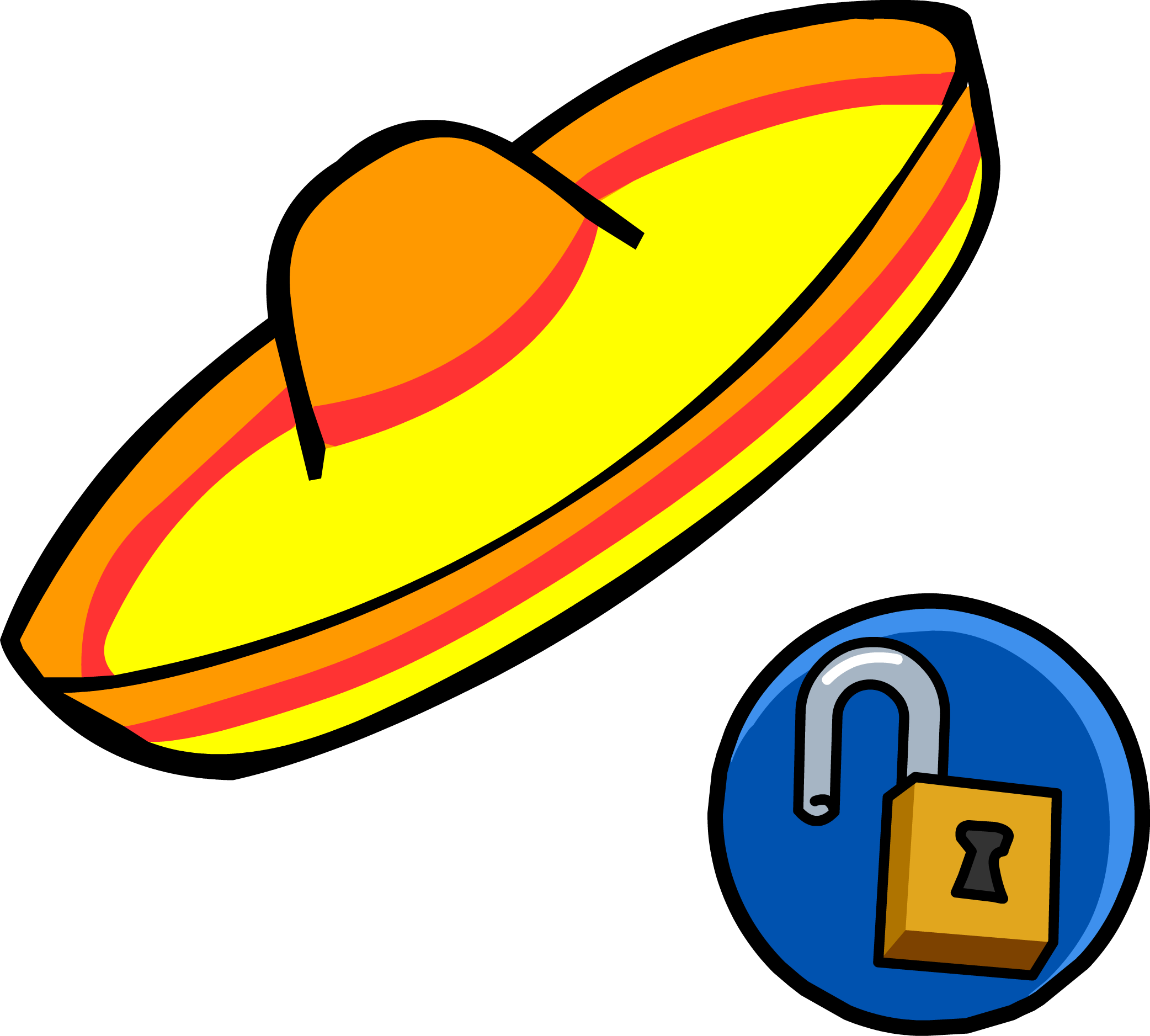 Sombrero Unlockable Icon - Club Penguin Codes For A Skateboard (2084x1877)