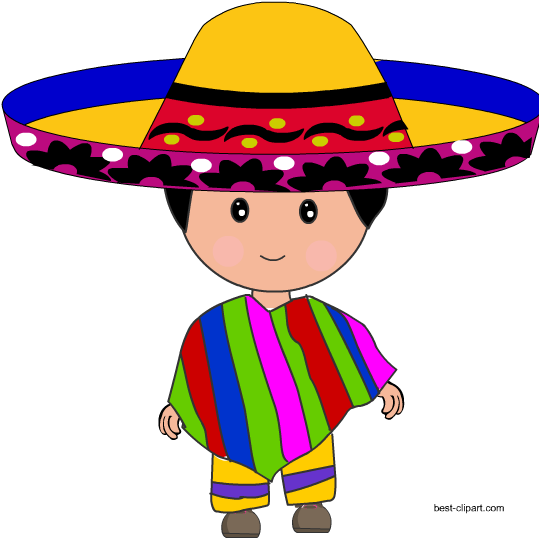 Free Mexican Boy In His Traditional Costumes Clipart - Clip Art (550x550)