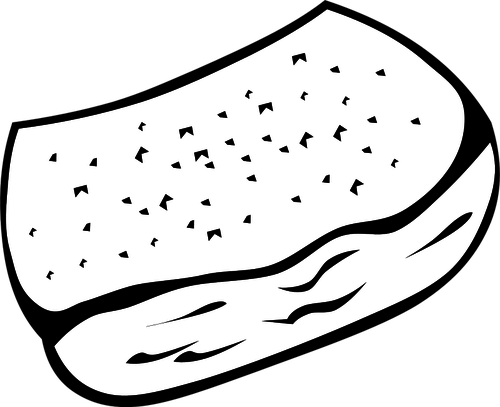 Vector Image Of A Garlic Bread Public Domain Vectors - Garlic Bread Black And White (500x407)