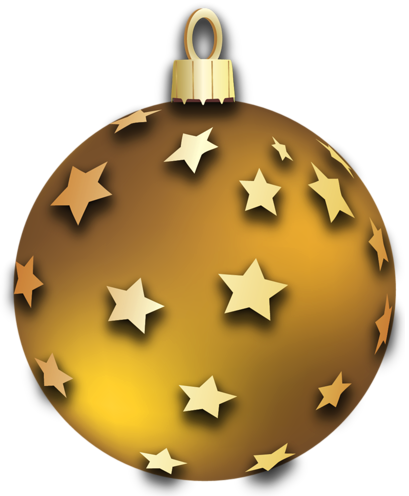 Gold Christmas Ornament Clipart - Gold Christmas Balls Clip Art (409x496)