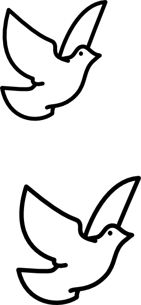Confirmation Doves Clip Art - Bird Clipart Black And White (276x597)