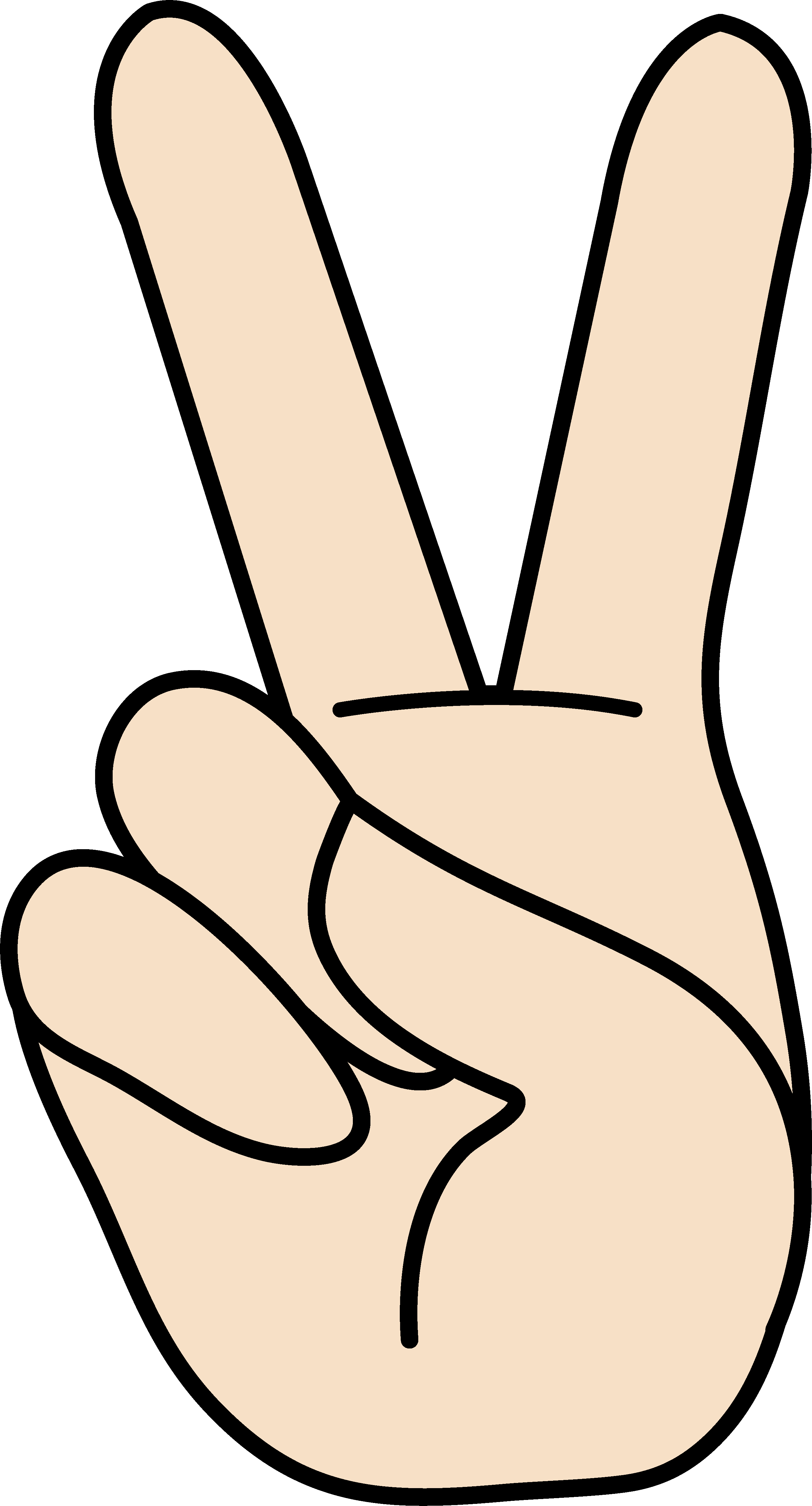 Peace Clipart - Cartoon Hand Peace Sign (2681x4971)