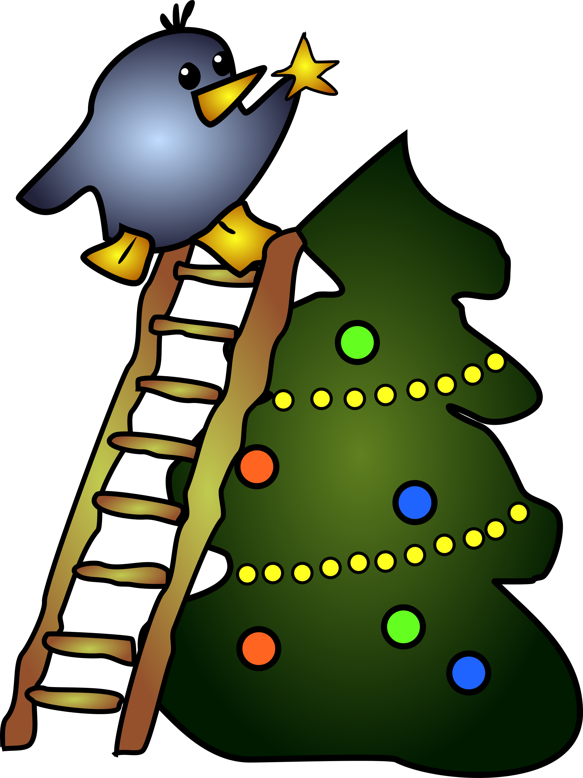 Tree Climber Cliparts 8, - Christmas Tree (2000x2668)