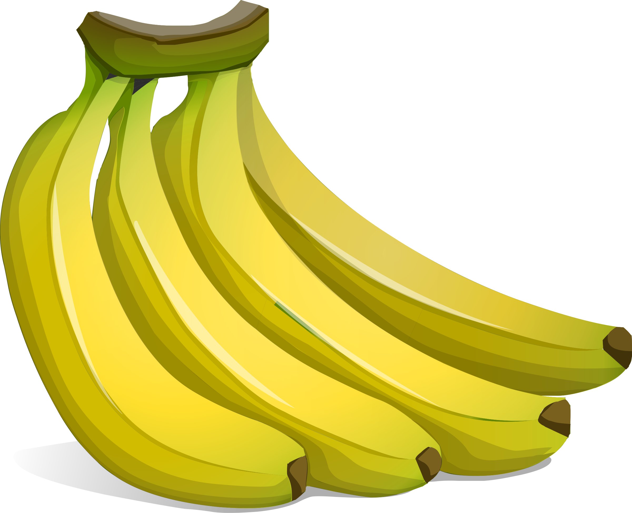 Banana Clipart Banana Bunch - Banana Png Clip Art (2400x1947)