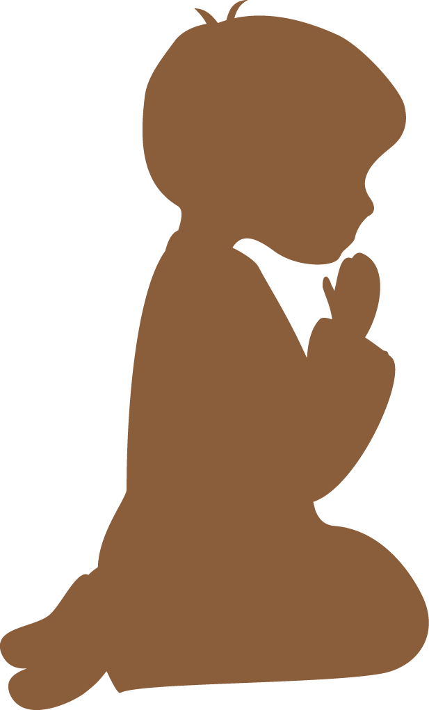 Silhouettes First Communion Clipart - Silueta De Angelitos Rezando (617x1021)