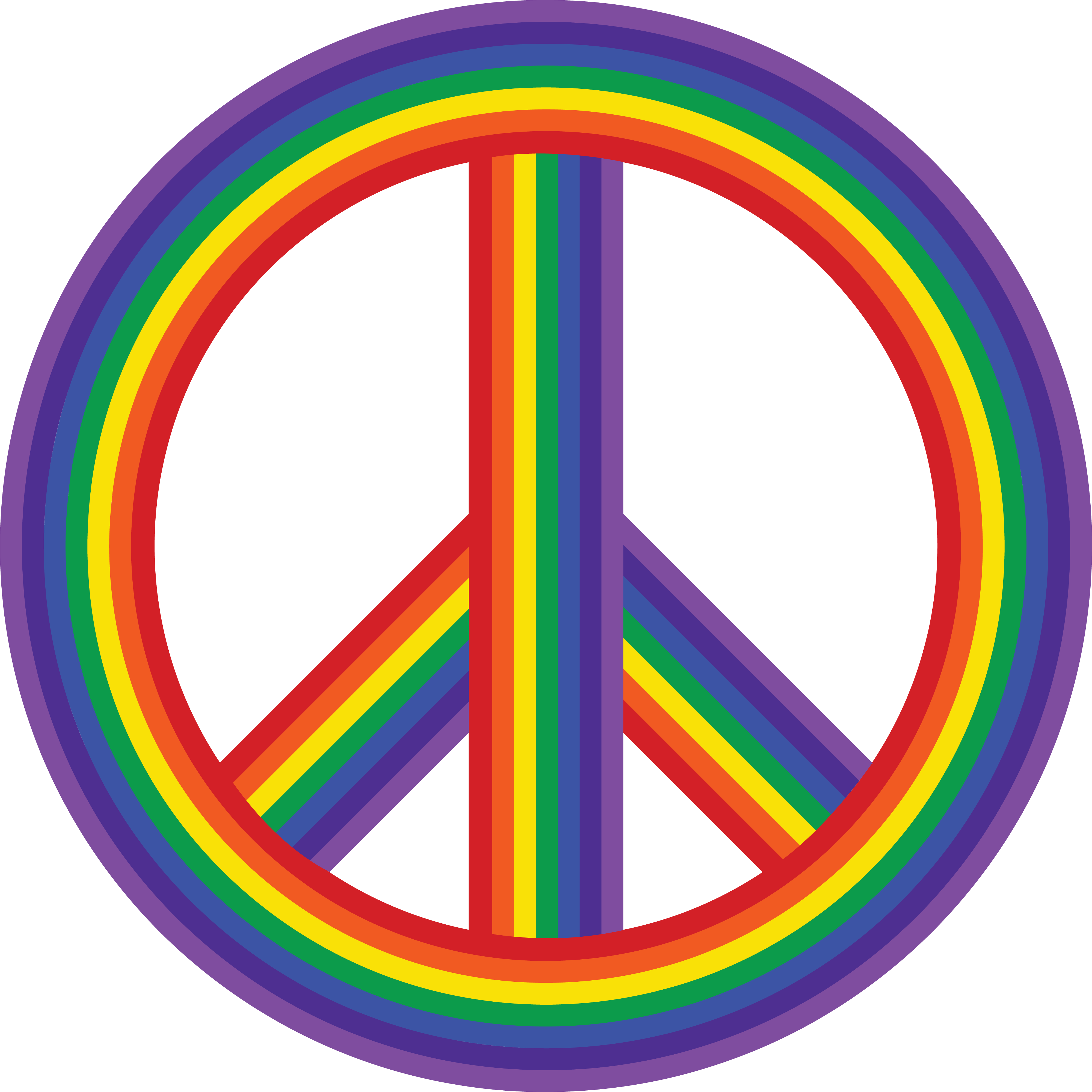 Free Clipart Of A Rainbow Peace Symbol - Transparent Background Peace Clipart (4000x4000)