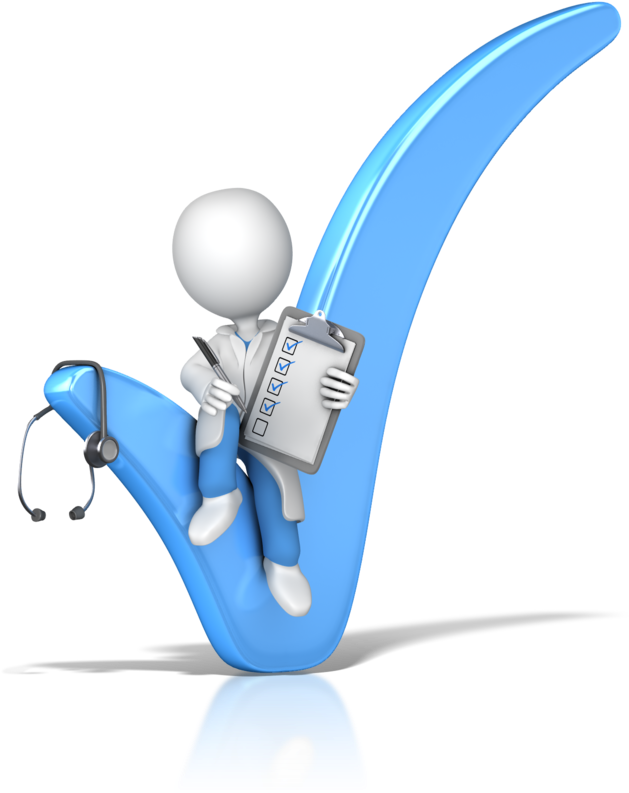 Doctor With A Checklist - Presenter Media Check Mark (638x800)