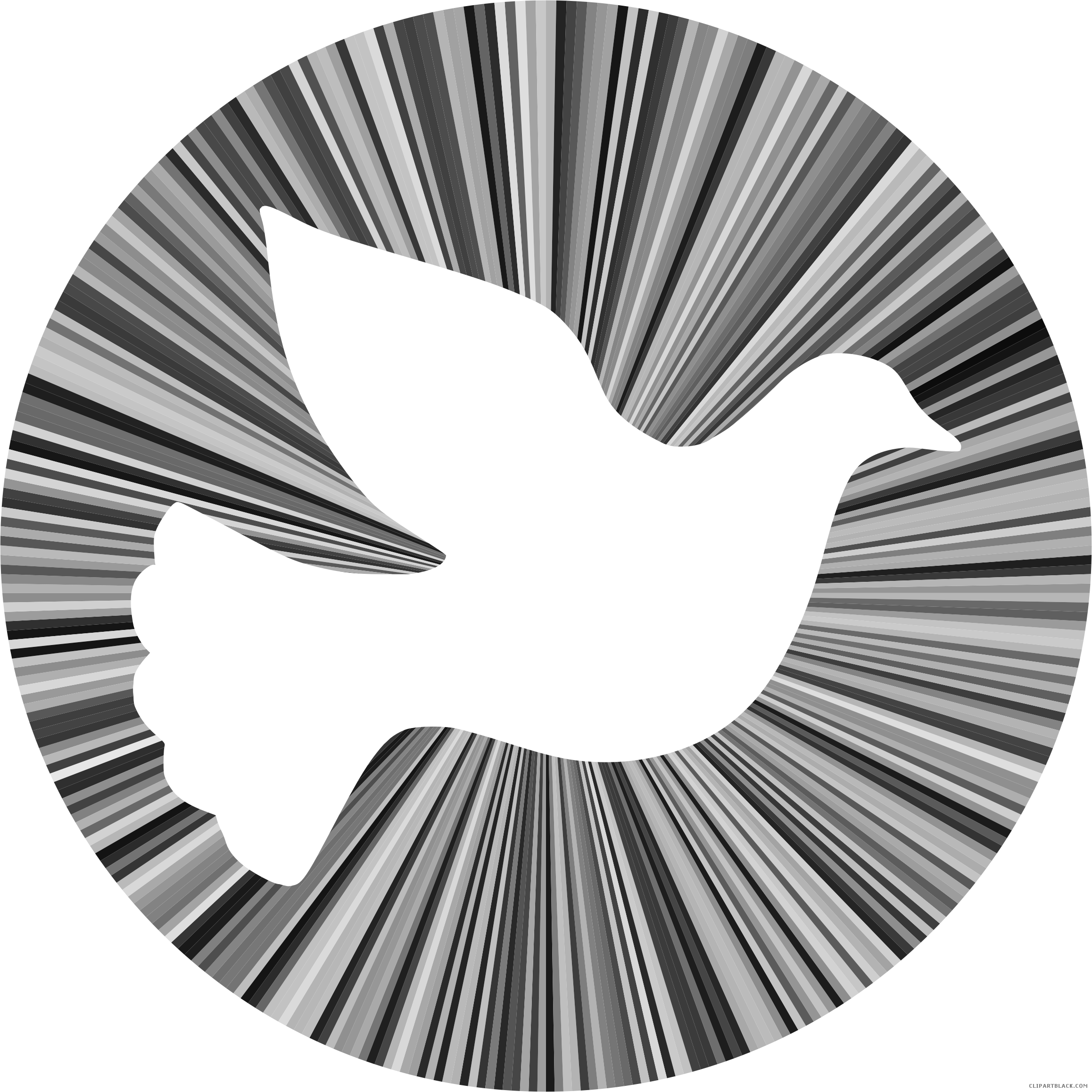 Prismatic Peace Dove Animal Free Black White Clipart - Crucifix (2316x2316)