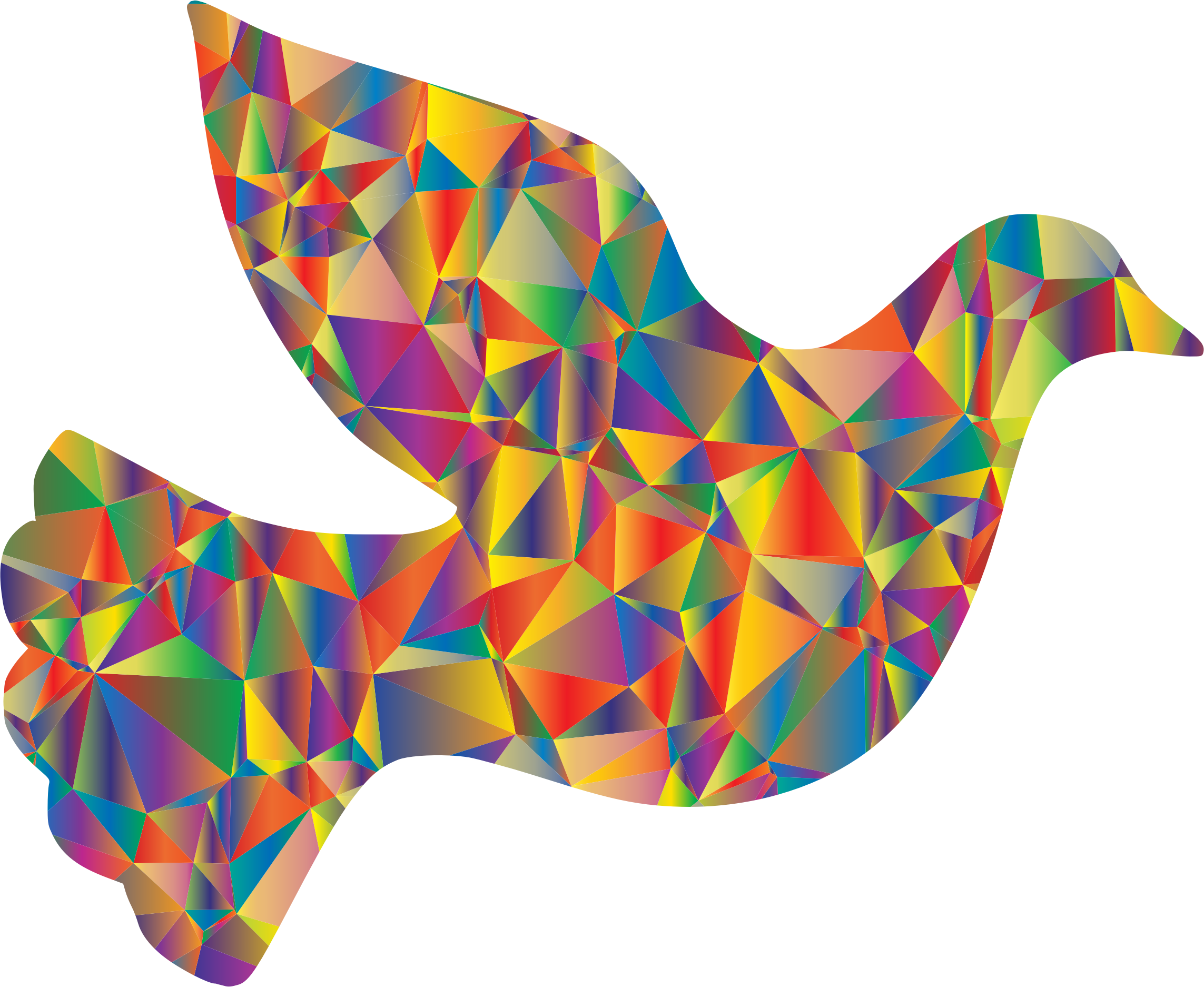 This Free Icons Png Design Of Low Poly Peace Dove - Prismatic Rainbow Howling Wolf Round Ornament (2286x1874)