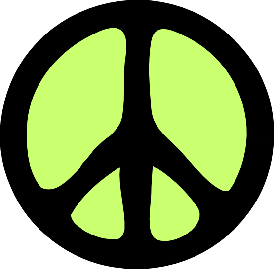 Peace Sign Clipart Green Peace - Hippie Sign Vector (555x546)