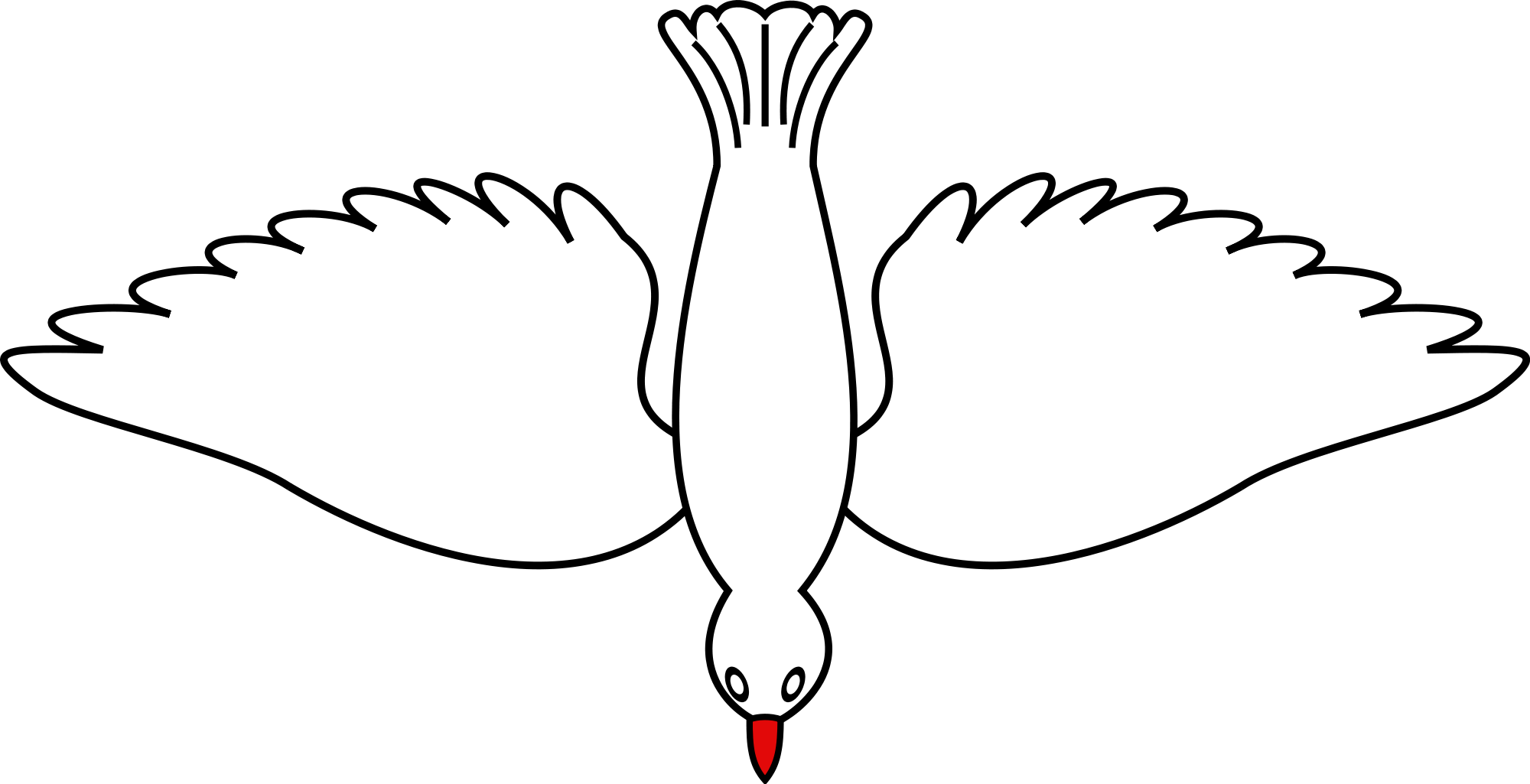 Open - Dove Flying Down Clip Art (2000x1025)