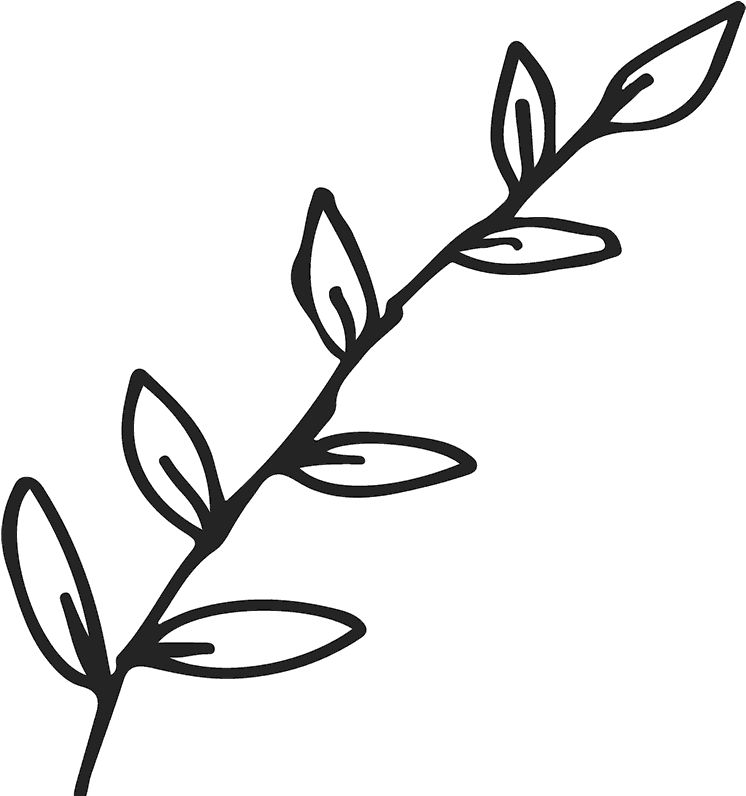 Branch With Leaves Outline Rubber Stamp - Leaves Outline (800x800)