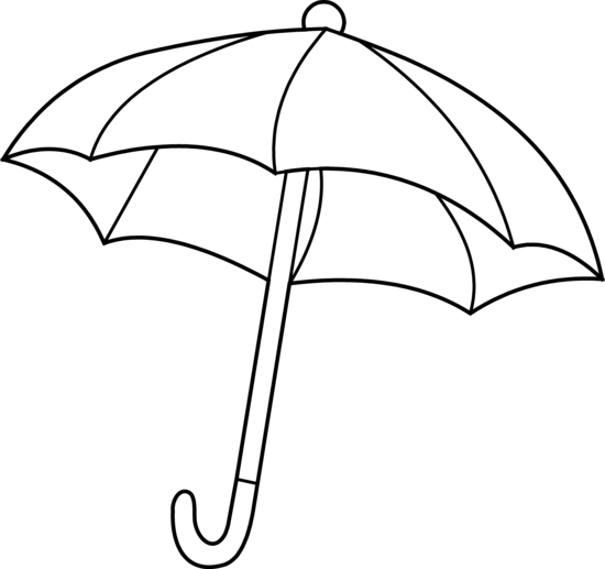 Umbrella - Clip Art Black And White Umbrella (550x517)