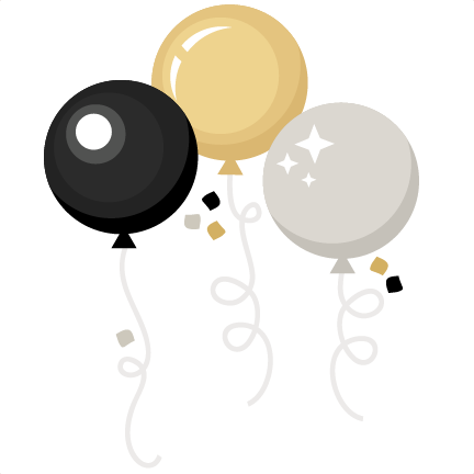 New Year Balloons Svg Scrapbook Cut File Cute Clipart - New Year's Balloon Clip Art (432x432)
