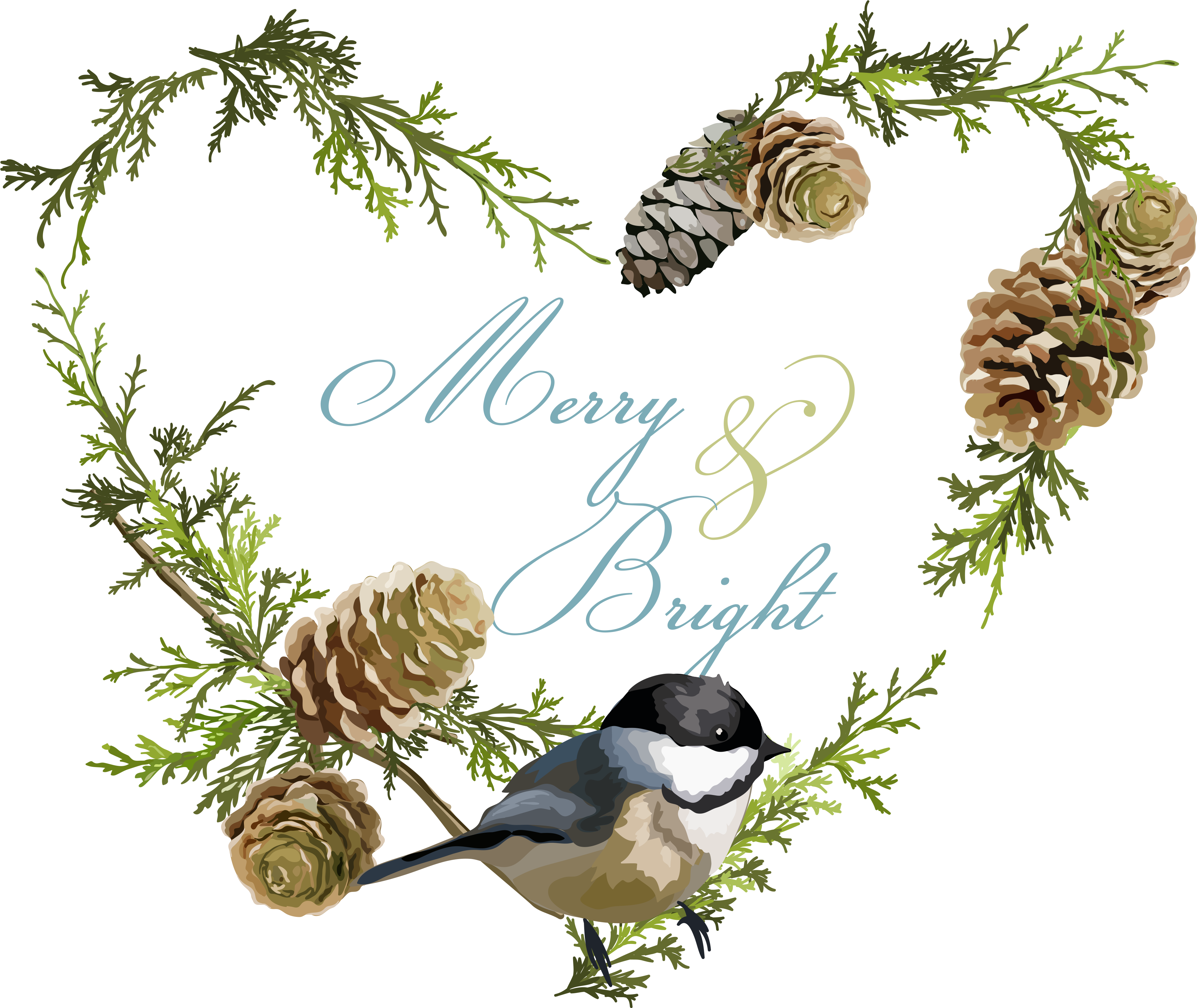 Bird Euclidean Vector Christmas Illustration - Bird Euclidean Vector Christmas Illustration (4000x4000)