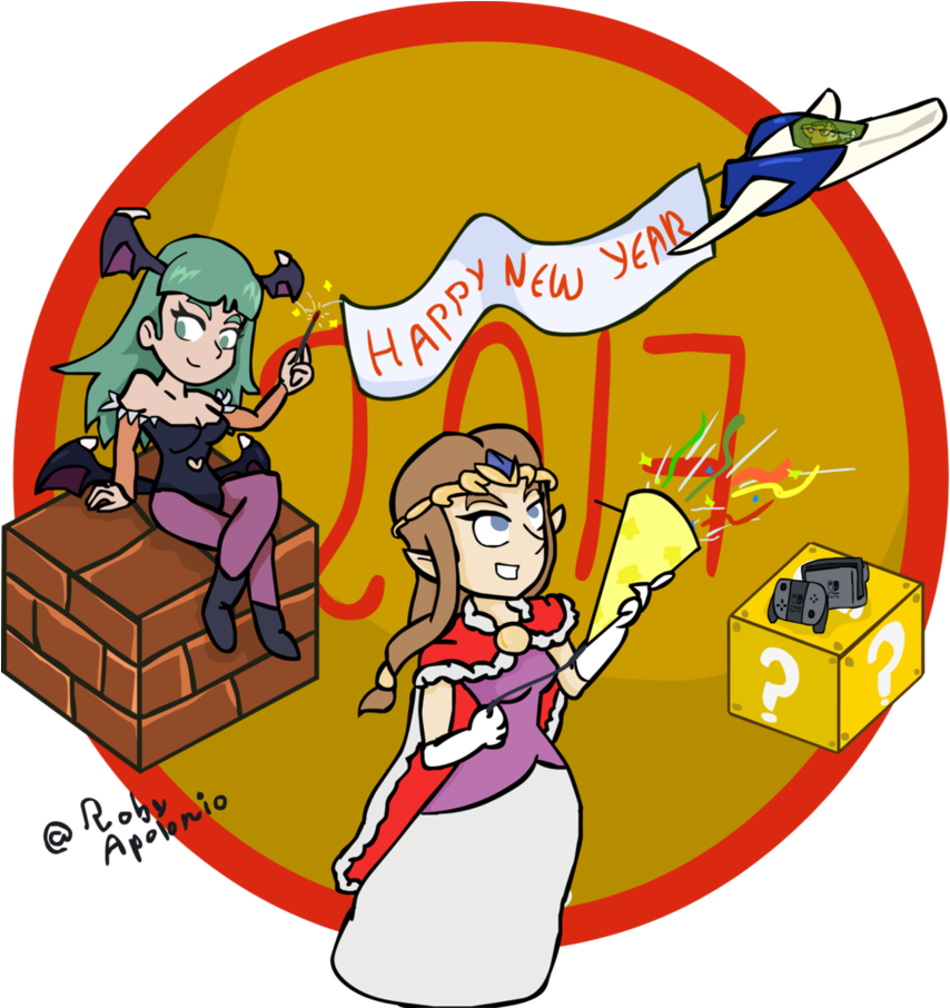 Happy New Year 2017 Zelda By Robyapolonio - Cartoon (882x905)
